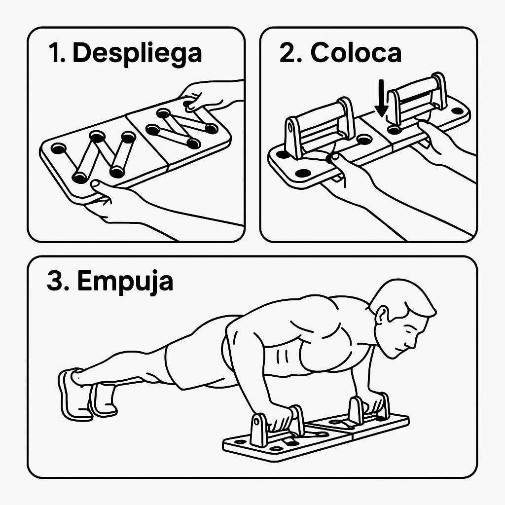 Push-Up Board Multifunción | Base para flexiones con guía de entrenamiento